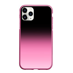 Чехол iPhone 11 Pro матовый Черно-розовый градиент, цвет: 3D-малиновый