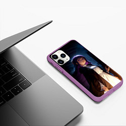 Чехол iPhone 11 Pro матовый Ферн - темной ночью, цвет: 3D-фиолетовый — фото 2