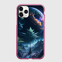 Чехол iPhone 11 Pro матовый Вид на землю с другой планеты, цвет: 3D-малиновый