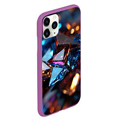 Чехол iPhone 11 Pro матовый Разноцветные стекла, цвет: 3D-фиолетовый — фото 2