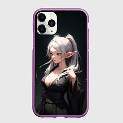 Чехол iPhone 11 Pro матовый Фрирен в кимоно- Sou sou no frieren, цвет: 3D-фиолетовый