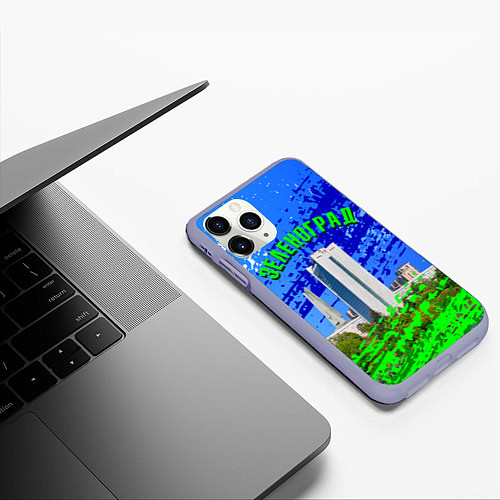 Чехол iPhone 11 Pro матовый Зеленоград / 3D-Светло-сиреневый – фото 3