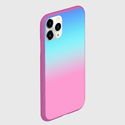 Чехол iPhone 11 Pro матовый Синий и голубо-розовый градиент, цвет: 3D-фиолетовый — фото 2