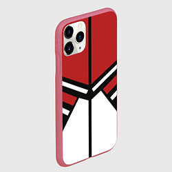 Чехол iPhone 11 Pro матовый Советский спорт с полосами, цвет: 3D-малиновый — фото 2