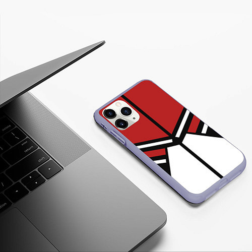 Чехол iPhone 11 Pro матовый Советский спорт с полосами / 3D-Светло-сиреневый – фото 3