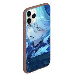 Чехол iPhone 11 Pro матовый Genshin Impact Furina happy, цвет: 3D-коричневый — фото 2