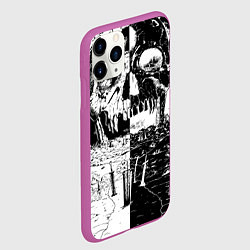 Чехол iPhone 11 Pro матовый Череп - Черный клевер, цвет: 3D-фиолетовый — фото 2