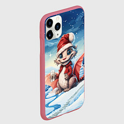 Чехол iPhone 11 Pro матовый Дракон новогодний праздничный 2024, цвет: 3D-малиновый — фото 2