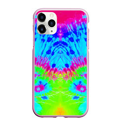 Чехол iPhone 11 Pro матовый Tie-Dye abstraction, цвет: 3D-розовый