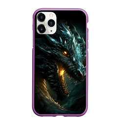 Чехол iPhone 11 Pro матовый Древний дракон символ 2024, цвет: 3D-фиолетовый