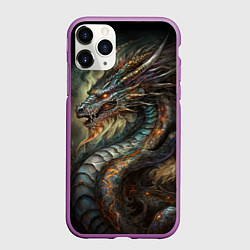 Чехол iPhone 11 Pro матовый Древний пещерный дракон символ 2024