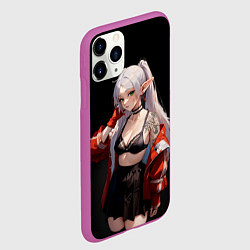 Чехол iPhone 11 Pro матовый Фрирен в красной куртке, цвет: 3D-фиолетовый — фото 2