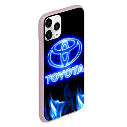 Чехол iPhone 11 Pro матовый Toyota neon fire, цвет: 3D-розовый — фото 2