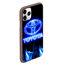 Чехол iPhone 11 Pro матовый Toyota neon fire, цвет: 3D-коричневый — фото 2