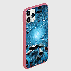 Чехол iPhone 11 Pro матовый Взрыв мелких плит, цвет: 3D-малиновый — фото 2