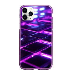 Чехол iPhone 11 Pro матовый Фиолетовая неоновая плитка, цвет: 3D-фиолетовый
