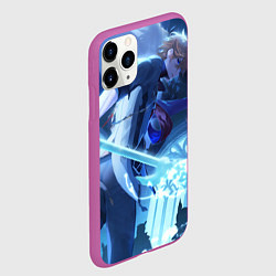 Чехол iPhone 11 Pro матовый Genshin Impact Тарталья, цвет: 3D-фиолетовый — фото 2