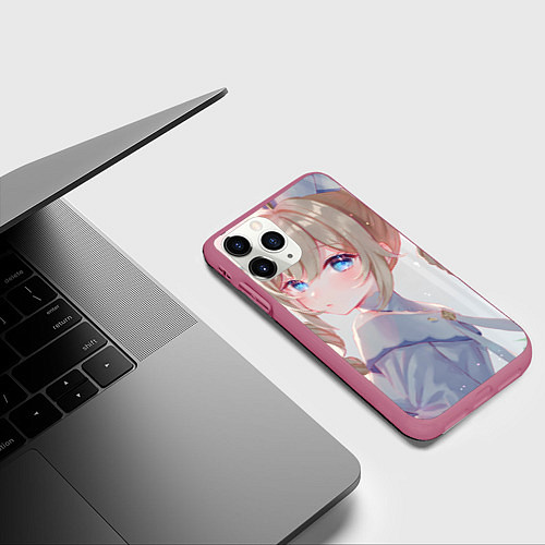 Чехол iPhone 11 Pro матовый Genshin Impact Барбара / 3D-Малиновый – фото 3