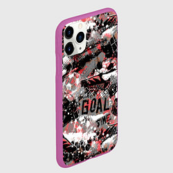 Чехол iPhone 11 Pro матовый Футбол узоры, цвет: 3D-фиолетовый — фото 2