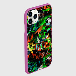 Чехол iPhone 11 Pro матовый Футбол узор, цвет: 3D-фиолетовый — фото 2