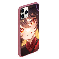 Чехол iPhone 11 Pro матовый Genshin Impact Ху Тао smile, цвет: 3D-малиновый — фото 2