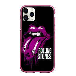 Чехол iPhone 11 Pro матовый The Rolling Stones - lips, цвет: 3D-малиновый