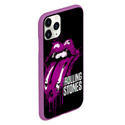 Чехол iPhone 11 Pro матовый The Rolling Stones - lips, цвет: 3D-фиолетовый — фото 2