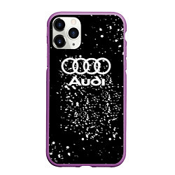 Чехол iPhone 11 Pro матовый Audi белая краска авто спорт, цвет: 3D-фиолетовый