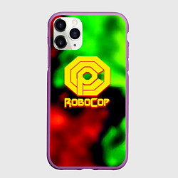 Чехол iPhone 11 Pro матовый Робот полицейский flame