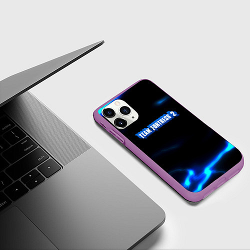Чехол iPhone 11 Pro матовый Team Fortress storm electo / 3D-Фиолетовый – фото 3