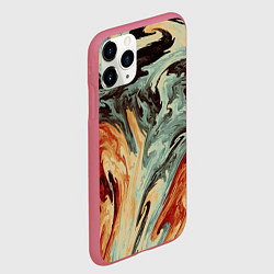 Чехол iPhone 11 Pro матовый Песчаные волны, цвет: 3D-малиновый — фото 2
