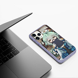 Чехол iPhone 11 Pro матовый Genshin Impact Сахароза, цвет: 3D-светло-сиреневый — фото 2