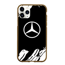 Чехол iPhone 11 Pro матовый Mercedes benz краски спорт, цвет: 3D-коричневый