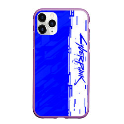 Чехол iPhone 11 Pro матовый Cyberpunk 2077 blue найтсити, цвет: 3D-фиолетовый