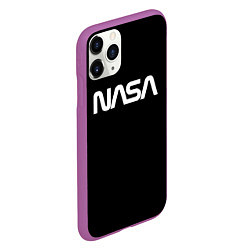 Чехол iPhone 11 Pro матовый NASA space logo, цвет: 3D-фиолетовый — фото 2