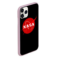 Чехол iPhone 11 Pro матовый NASA redlogo space usa, цвет: 3D-розовый — фото 2