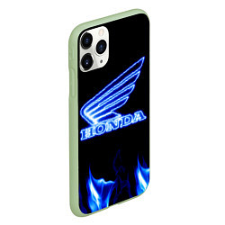 Чехол iPhone 11 Pro матовый Honda neon, цвет: 3D-салатовый — фото 2