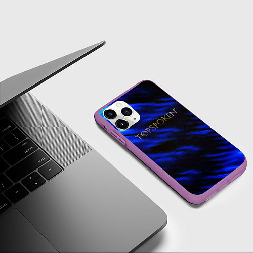 Чехол iPhone 11 Pro матовый Forspoken frey blue game abstraction / 3D-Фиолетовый – фото 3
