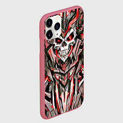 Чехол iPhone 11 Pro матовый Красный череп в камне, цвет: 3D-малиновый — фото 2