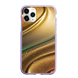 Чехол iPhone 11 Pro матовый Плавные рельефы с блёстками, цвет: 3D-светло-сиреневый