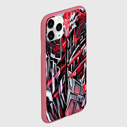 Чехол iPhone 11 Pro матовый Адский металл красный, цвет: 3D-малиновый — фото 2