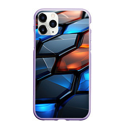 Чехол iPhone 11 Pro матовый Прозрачные абстрактные плиты, цвет: 3D-светло-сиреневый