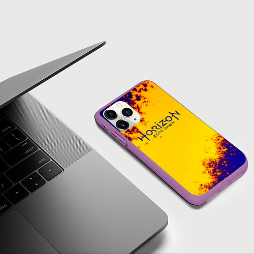 Чехол iPhone 11 Pro матовый Horizon zero dawn alloy grunge metal / 3D-Фиолетовый – фото 3