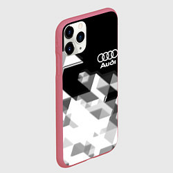 Чехол iPhone 11 Pro матовый AUDI geometry sport, цвет: 3D-малиновый — фото 2