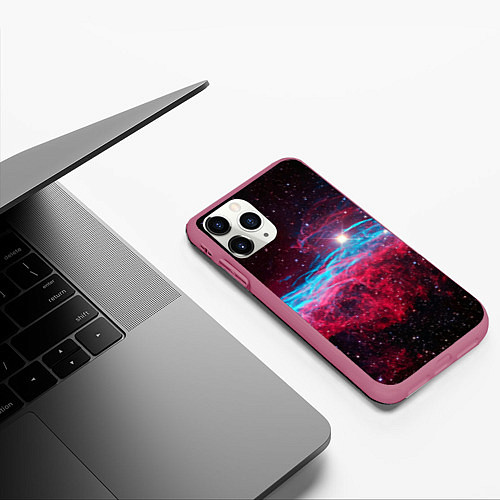 Чехол iPhone 11 Pro матовый Uy scuti star - neon space / 3D-Малиновый – фото 3