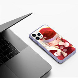 Чехол iPhone 11 Pro матовый Genshin Impact Кли NY, цвет: 3D-светло-сиреневый — фото 2