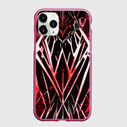 Чехол iPhone 11 Pro матовый Адские красные полосы, цвет: 3D-малиновый