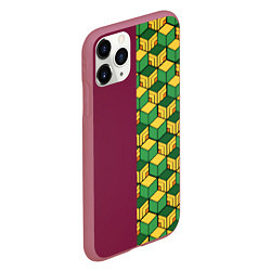 Чехол iPhone 11 Pro матовый Kimetsu no yaiba pattern anime, цвет: 3D-малиновый — фото 2