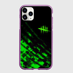 Чехол iPhone 11 Pro матовый Dead by daylight green neon, цвет: 3D-фиолетовый