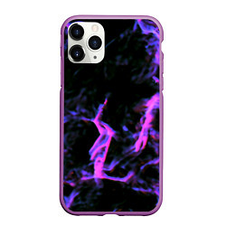 Чехол iPhone 11 Pro матовый Неоновая текстура разрывы текстура, цвет: 3D-фиолетовый